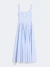 Sportmax Filmato Sleveless Cotton Striped Midi Dress Dresses Multicolor In Multi