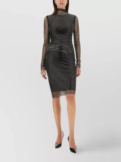 Sportmax Fitted High Neck Long Sleeve Top In Green