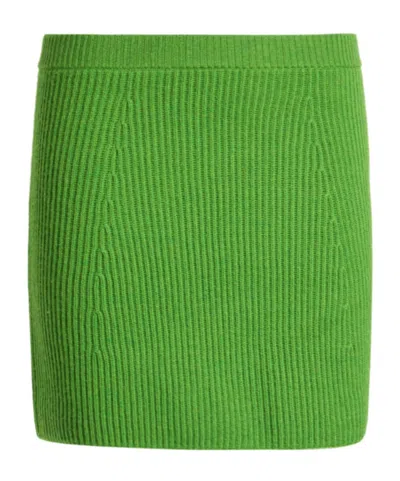 Sportmax Wool-and-cashmere-blend Mini Skirt In Green