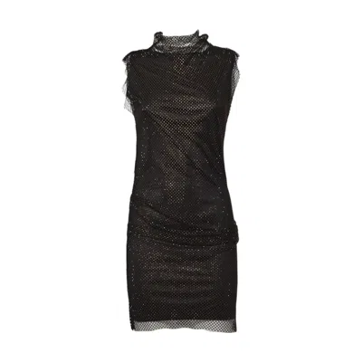 SPORTMAX SPORTMAX FITTED MINI DRESS WITH TEXTURED MESH OVERLAY