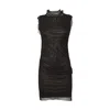 Sportmax Fitted Mini Dress With Textured Mesh Overlay In Brown