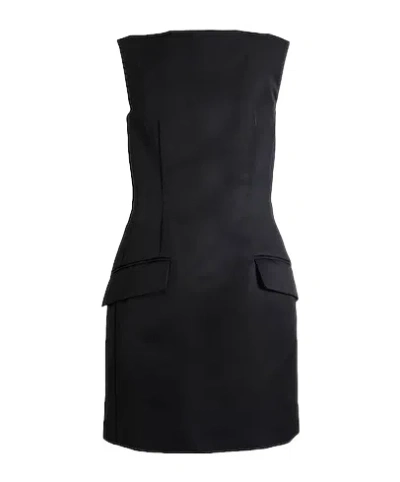Sportmax Fitted Satin Dress In Black