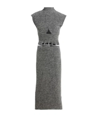 Sportmax Fitted Short Sleeve Dress In Gray