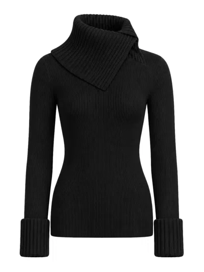 Sportmax Fitted Stretch Wool Sweater In Black