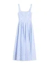 Sportmax Filmato Sleveless Cotton Striped Midi Dress Dresses Multicolor In Blue