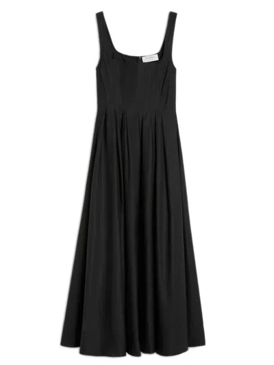 Sportmax Fitted Waist Mini Dress With Flared Skirt In Black