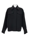 Sportmax Flap-pocket Wool Coat In Black