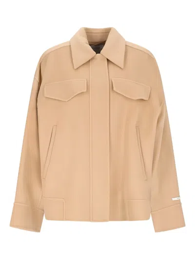 Sportmax Flap-pockets Wool Single-breasted Coat In Neutral