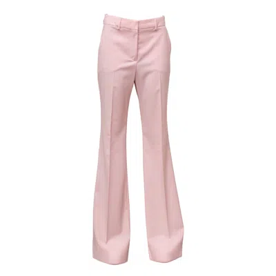 Sportmax Flare Silhouette Natural Wool Long Pants In Pink