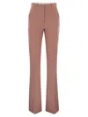 Sportmax Flared Hem Trousers With Tailored Finishing In Pink