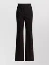 Sportmax Flared Virgin Wool Tailored Trousers In Black