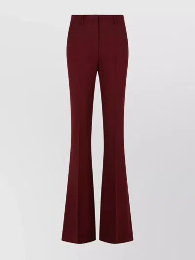 Sportmax Flared Leg Wool Trousers Pockets In Red