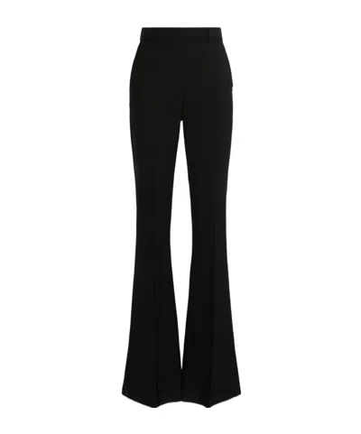 Sportmax Flared Stretch Wool Trousers In Black