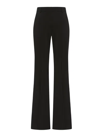 Sportmax Flared Trousers In Pure Natural Stretch Wool In Black