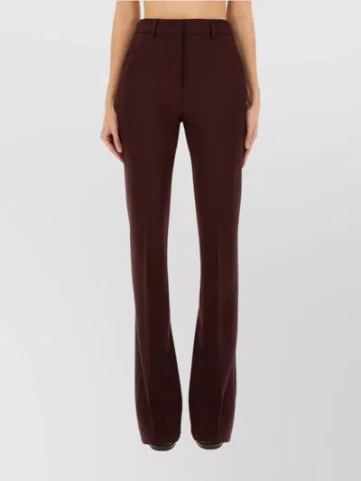 Sportmax Flared Trousers With Pockets And Loops In Brown