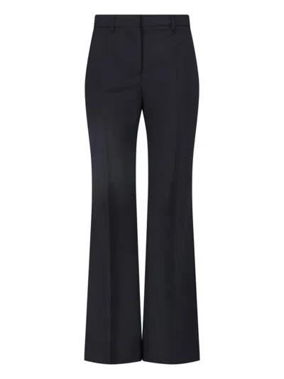 Sportmax Flared Virgin Wool Pants In Black