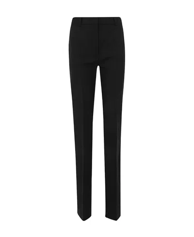 Sportmax Flared Virgin Wool Tailored Trousers In Black