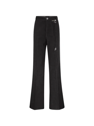 Sportmax Flared Jeans With Zip And Button Closure In Black