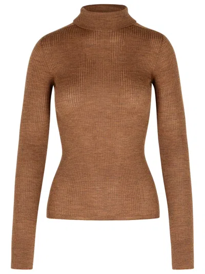 Sportmax 'flavia' Virgin Wool Sweater In Brown