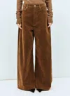 Sportmax Women Flocked Denim Pants In Brown