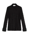 Sportmax Floral-lace Long-sleeve Shirt In Black