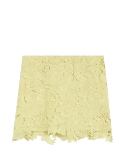 Sportmax Floral Macrame Skirt In Yellow