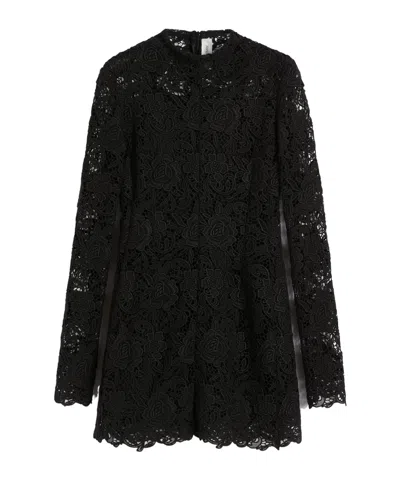 Sportmax Floral Pattern Dress In Black