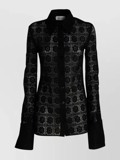 SPORTMAX FLORAL PATTERN LACE SHIRT