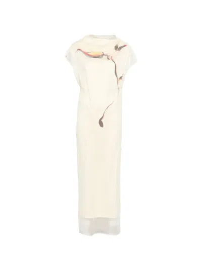 Sportmax Floral Print Dress In Brown