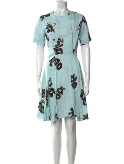 Pre-owned Sportmax Floral Print Knee-length Dress In Blue