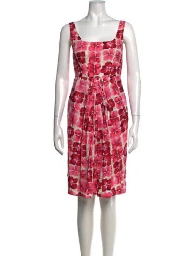Pre-owned Sportmax Floral Print Knee-length Dress In Pink