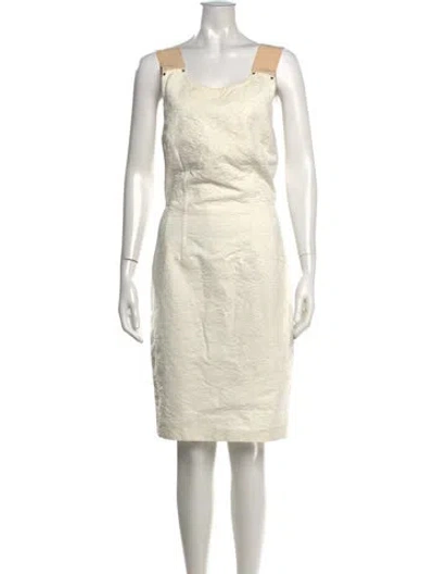 Pre-owned Sportmax Floral Print Knee-length Dress In Yellow