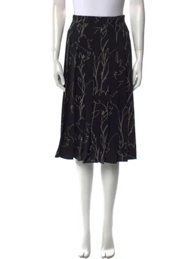 Pre-owned Sportmax Floral Print Knee-length Skirt In Black