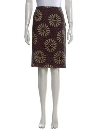 Pre-owned Sportmax Floral Print Knee-length Skirt In Black