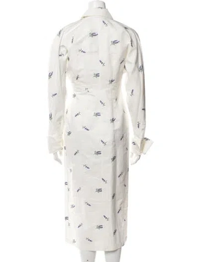 Pre-owned Sportmax Floral Print Long Dress In Neutral