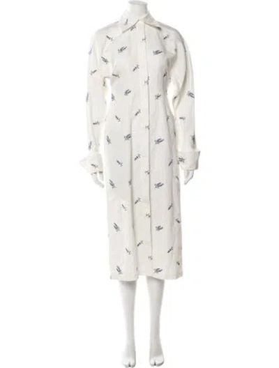 Pre-owned Sportmax Floral Print Long Dress W/ Tags In Neutral