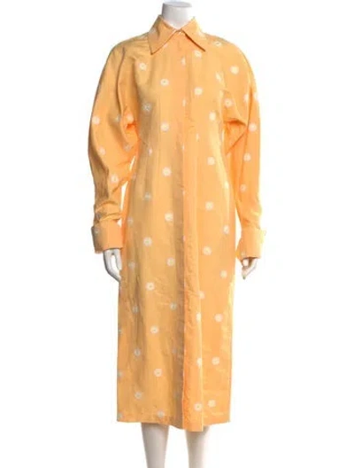 Pre-owned Sportmax Floral Print Long Dress W/ Tags In Yellow