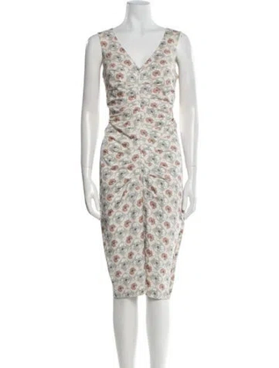 Pre-owned Sportmax Floral Print Midi Length Dress In Multi