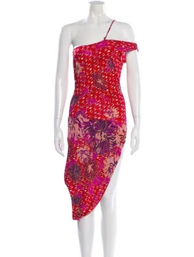 Pre-owned Sportmax Floral Print Midi Length Dress In Pink