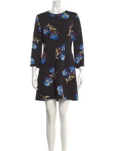 Pre-owned Sportmax Floral Print Mini Dress In Black