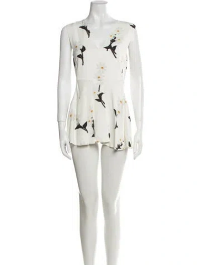 Pre-owned Sportmax Floral Print Mini Dress In Neutral