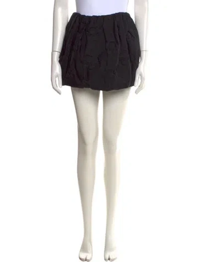 Pre-owned Sportmax Floral Print Mini Skirt W/ Tags In Black