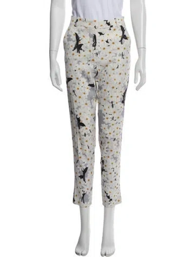 Pre-owned Sportmax Floral Print Skinny Leg Pants In Multi