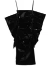 Sportmax Flounce-detail Midi Dress In Black