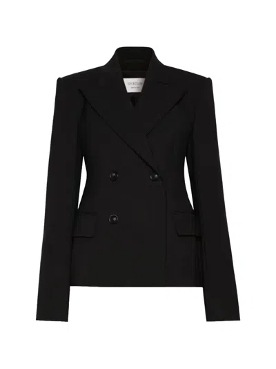Sportmax Fresia Double-breasted Peak-lapels Blazer In Black