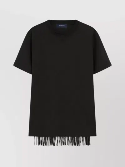 SPORTMAX FRINGE DETAIL JERSEY T-SHIRT