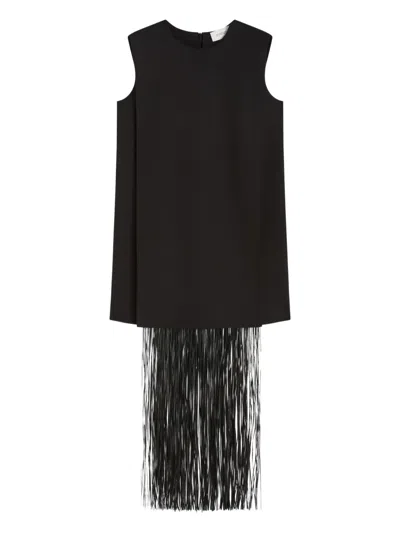 Sportmax Fringe Maxi Dress In Black