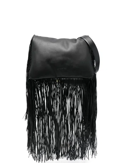Sportmax Fringed Clutch Bag In Black