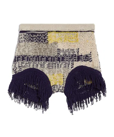Sportmax Fringed Knitted Shorts In Black