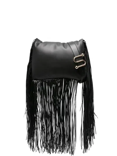 Sportmax Fringed Tote Bag In Black